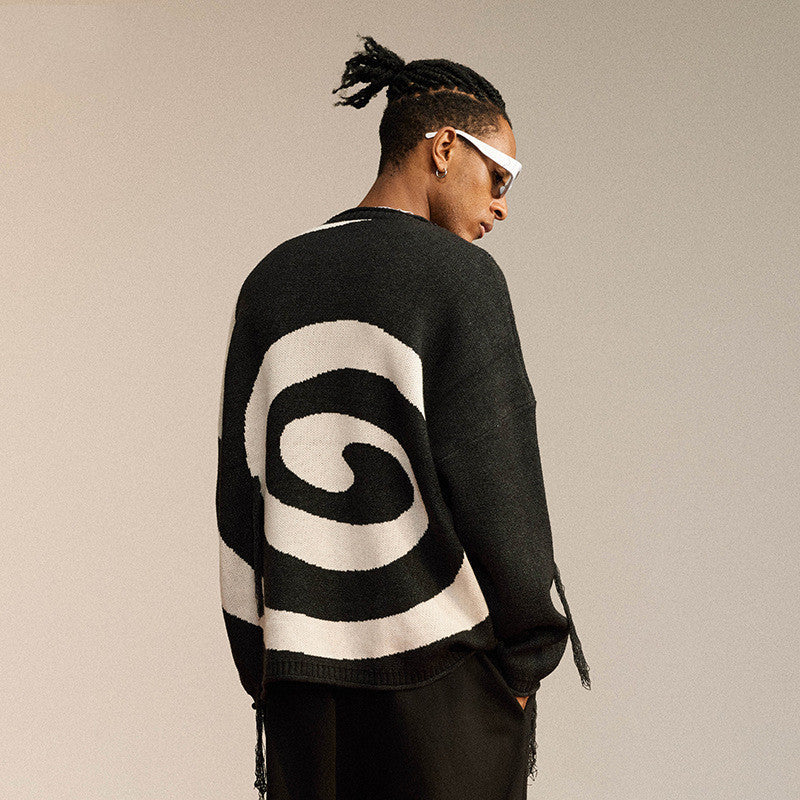 Sweater Crew Neck Hoodless Loose Fit Personality