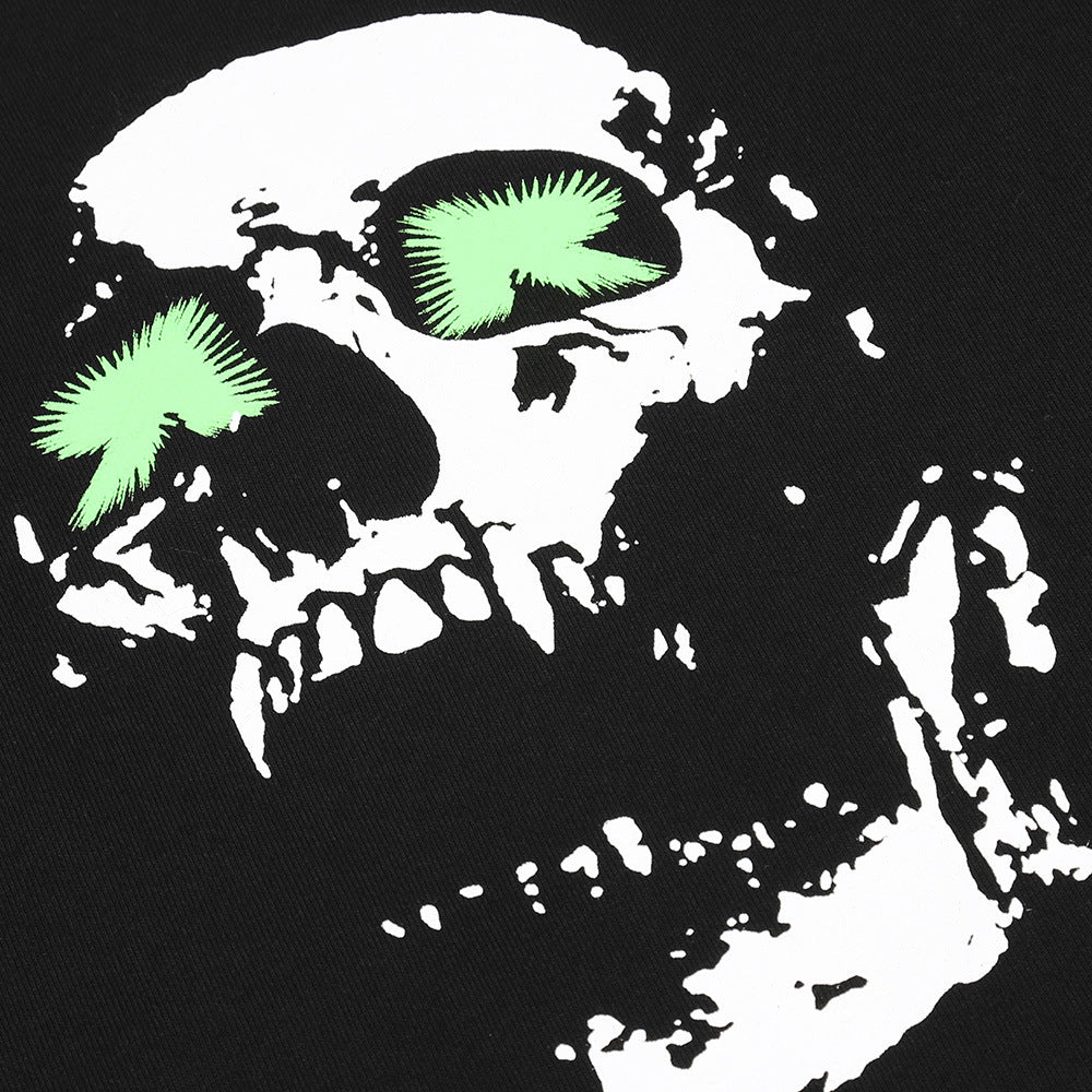 T-shirt à manches longues imprimé tête de mort pour homme