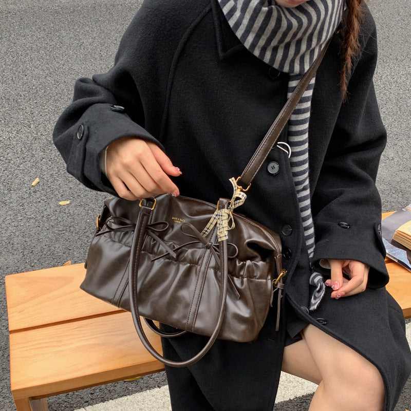 Retro Women's New Fashionable Style Portable Bowling Bag Large Capacity