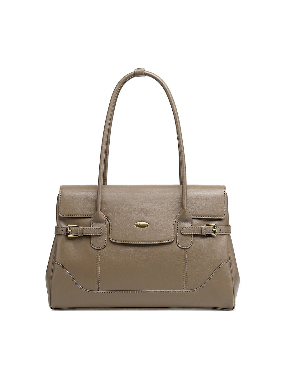 New Commuter Retro Versatile Genuine Leather Underarm Womens Bag