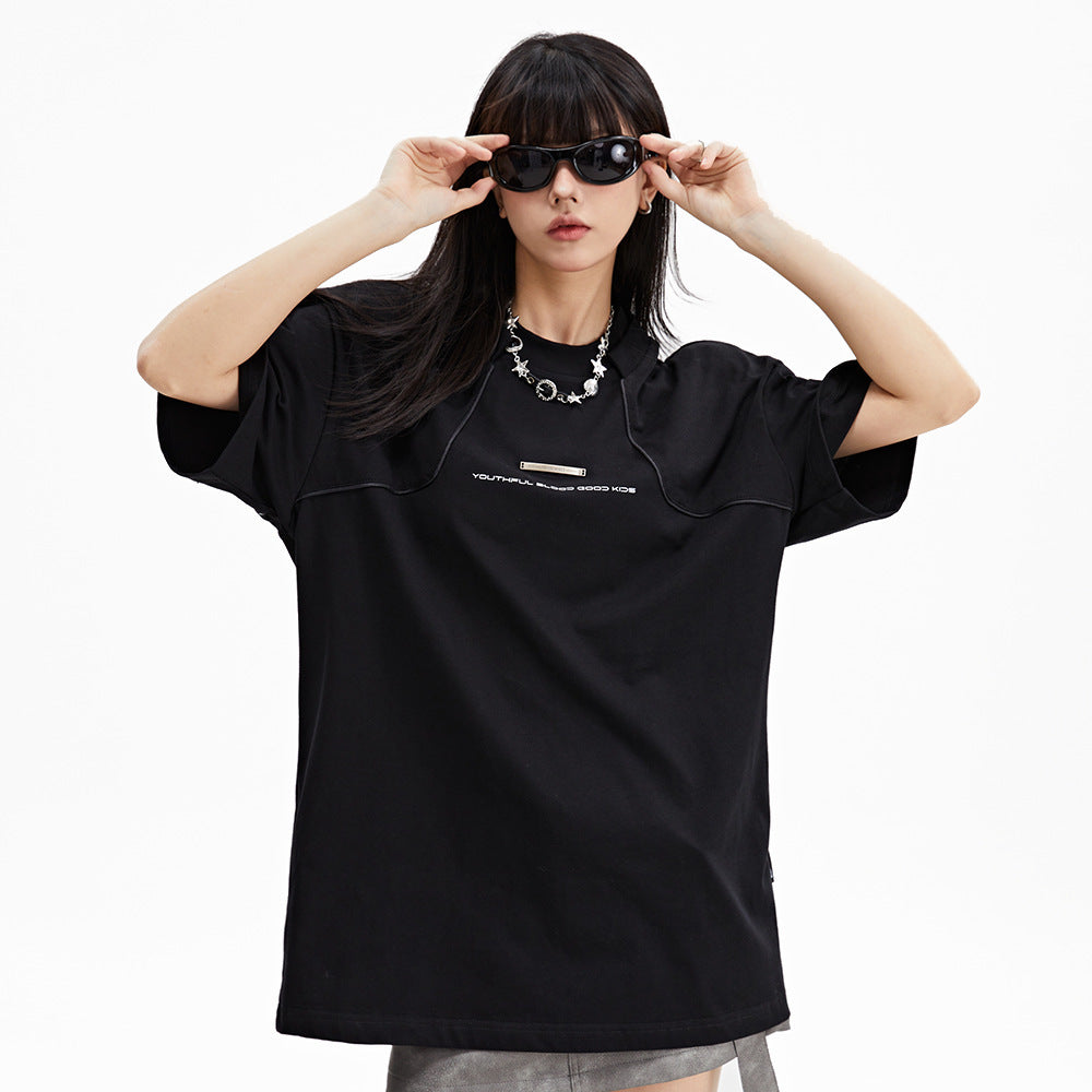 T-shirt ample à manches courtes de style américain