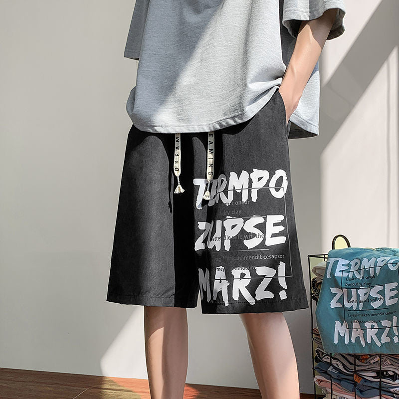 Pantaloncini sportivi da uomo Ins Street Retro tinta unita