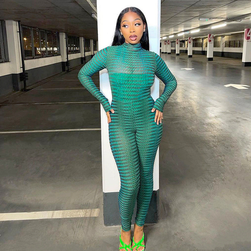 Nouvelle combinaison sexy slim à col rond et fermeture éclair invisible dans le dos