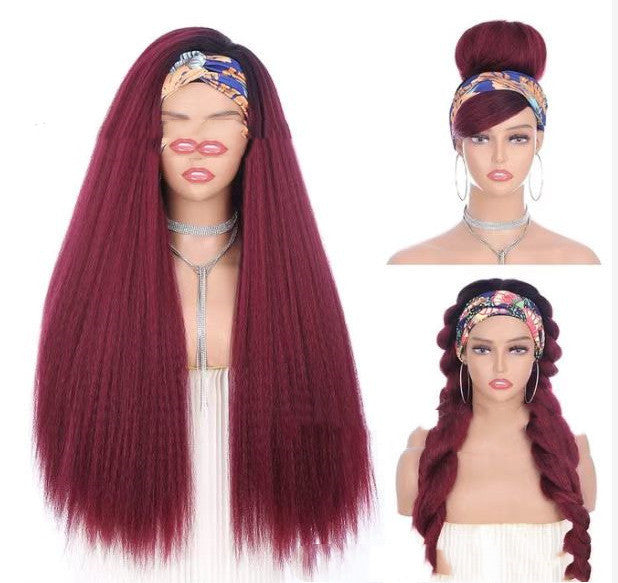 Fascia per capelli, bandana, parrucca, copricapo, seta di mais, capelli lunghi