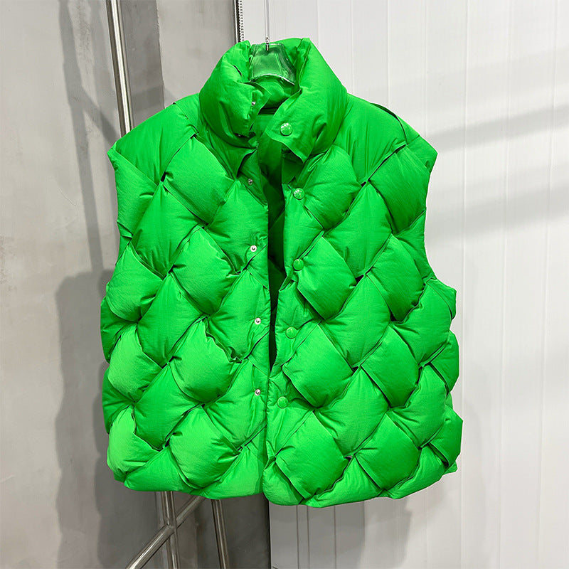 Gilet à col montant tissé tendance pour hommes et femmes