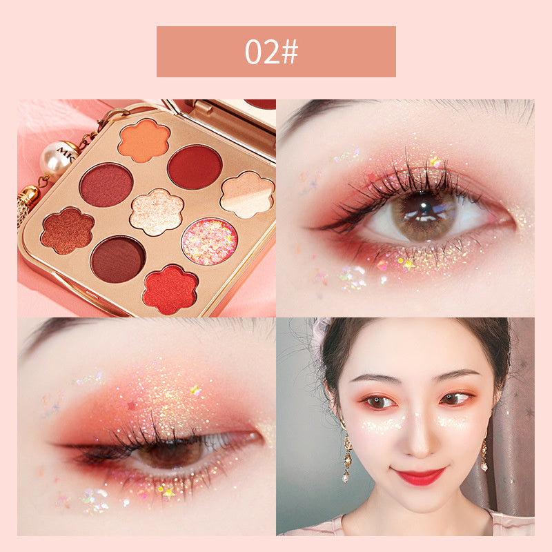 Palette de fards à paupières neuf couleurs mates, nacrées, imperméables, longue tenue, Star Bright Diamond