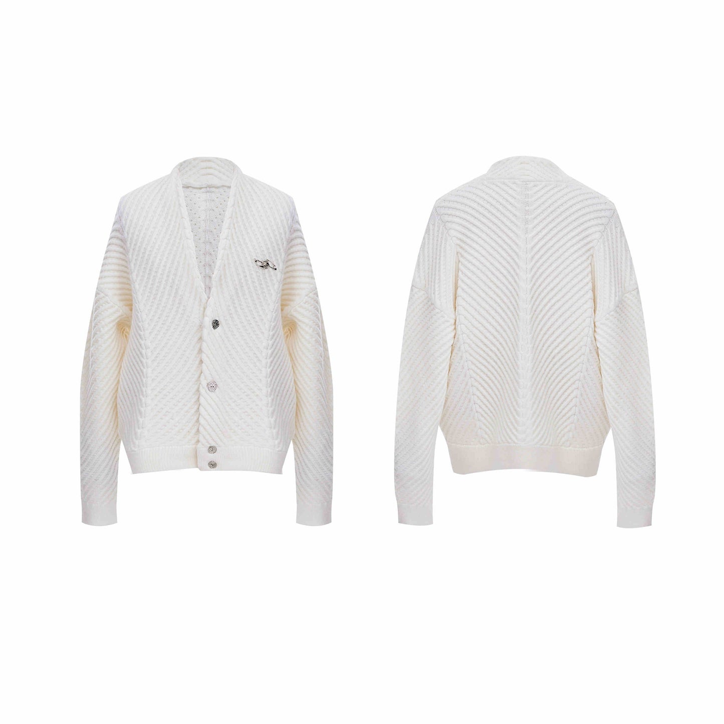 Niche Three-dimensional Texture V-neck Sweater