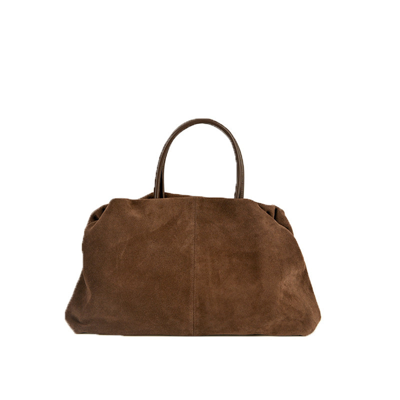 Matte Cowhide Premium Retro-style Commuter Tote Bag