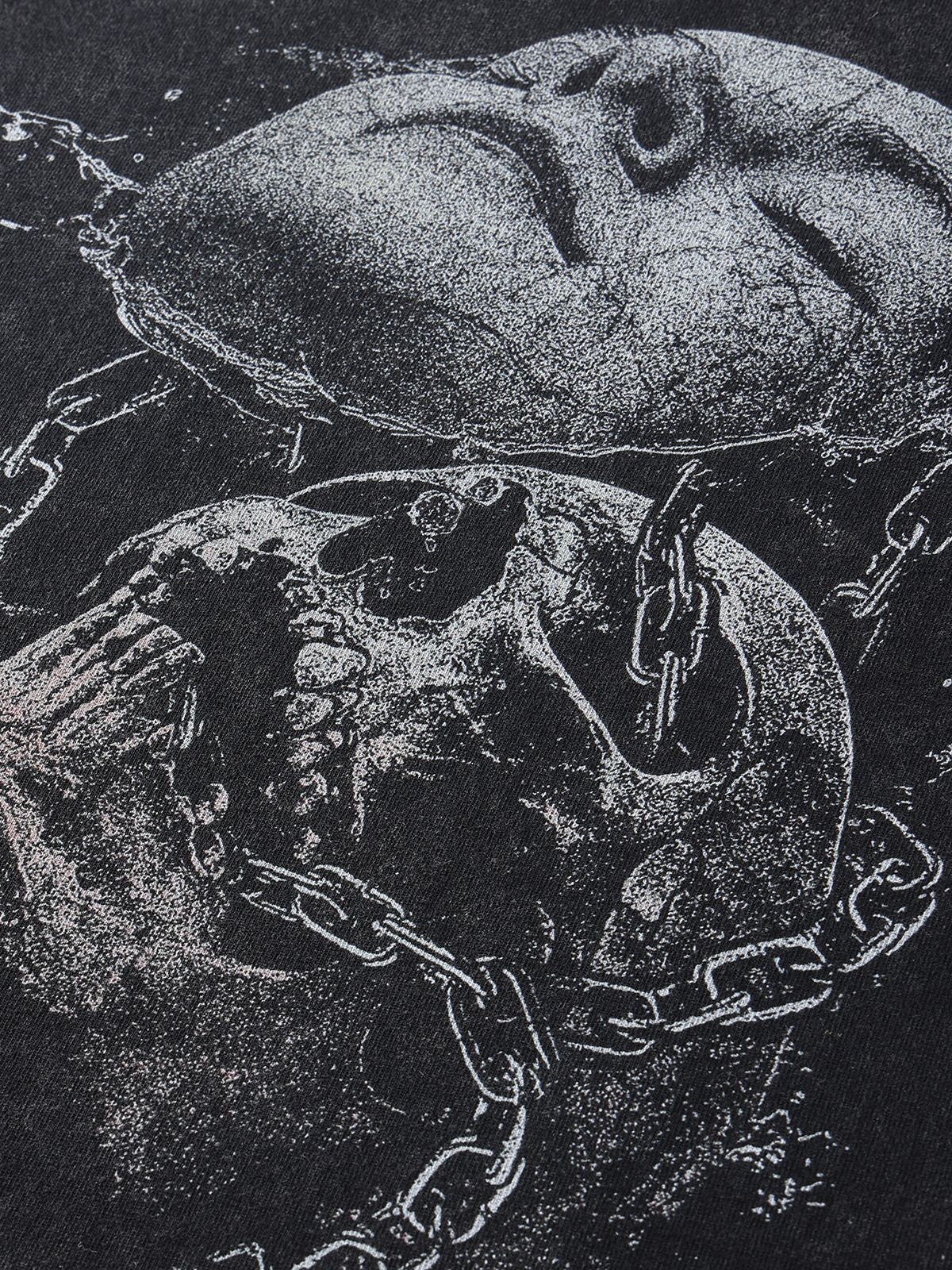 Dark High Street Skull Print Hip Hop T-shirt