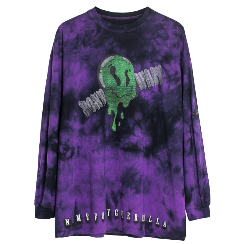 T-shirt à manches longues avec lettres souriantes