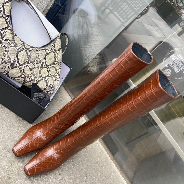 Simple And Versatile High-top Boots