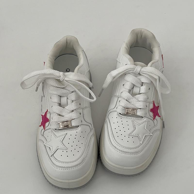 Baskets basses polyvalentes haut de gamme à bout rond de style coréen pour femmes