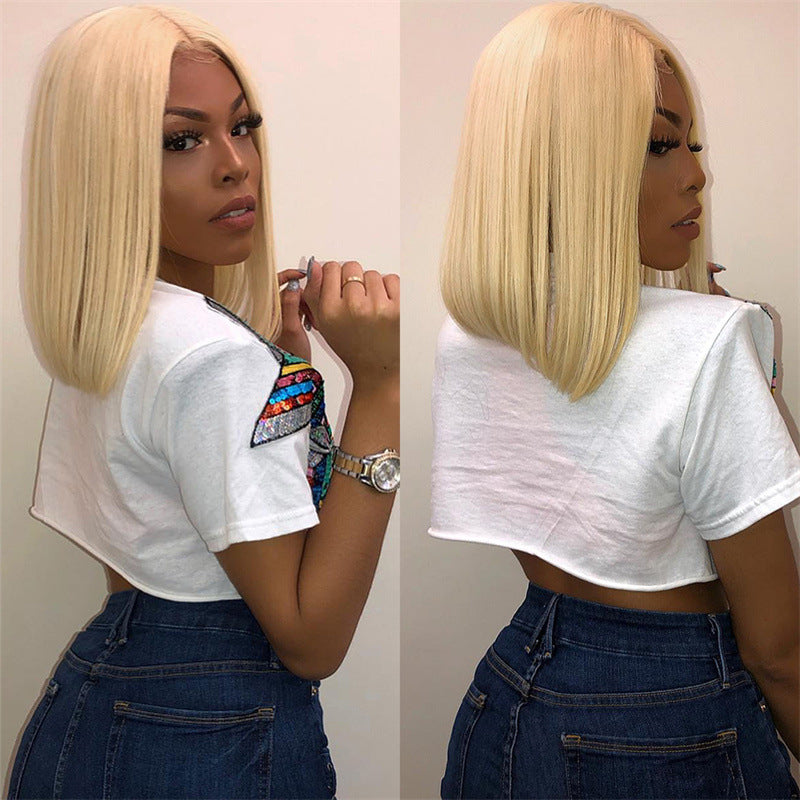 Taglio corto a caschetto - Parrucca con pizzo frontale