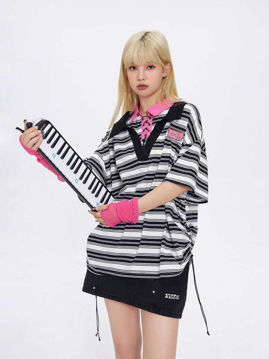 Double Neck Stacked T-shirt Top