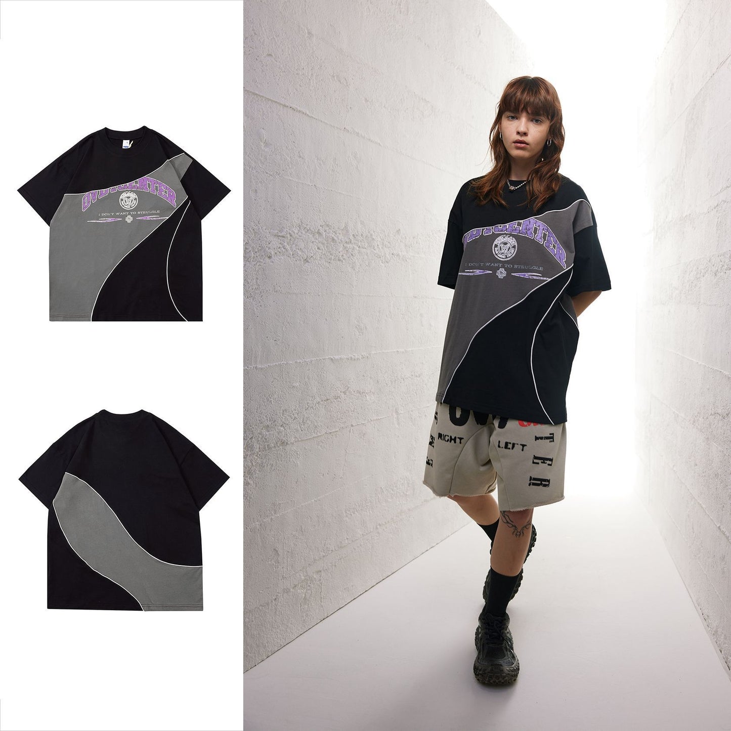 T-shirt à manches courtes débardeur à épaules dénudées, style rétro, à motifs colorés, tendance High Street.