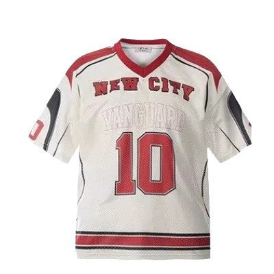 American Retro Printed Baseball Uniform Short Sleeve
