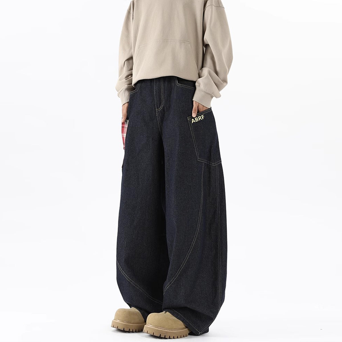 Jean cargo Machete à grandes poches et design rétro pour homme