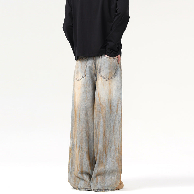 Loose Drooping Waste Soil Wind Mop Pants