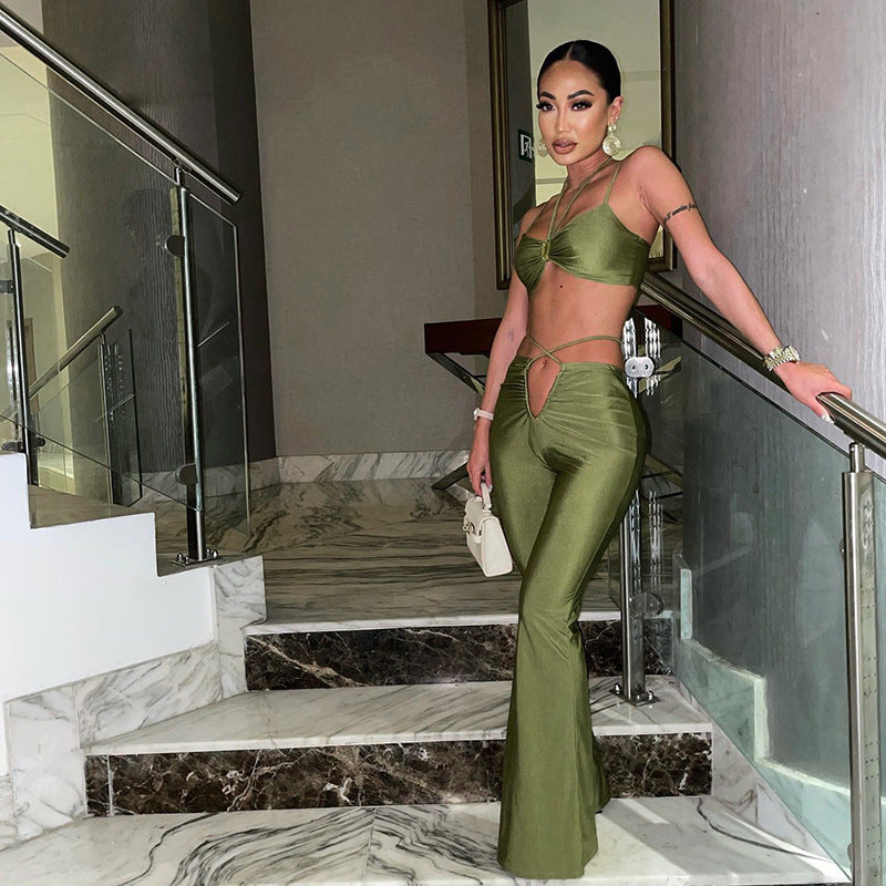 Nouveau costume de couleur unie à la mode en dentelle creuse