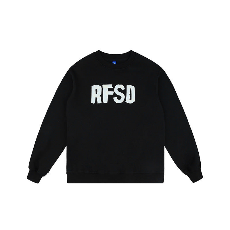 Maglione girocollo stampato con spalle cadenti e foderato in pile, modello Loose Street