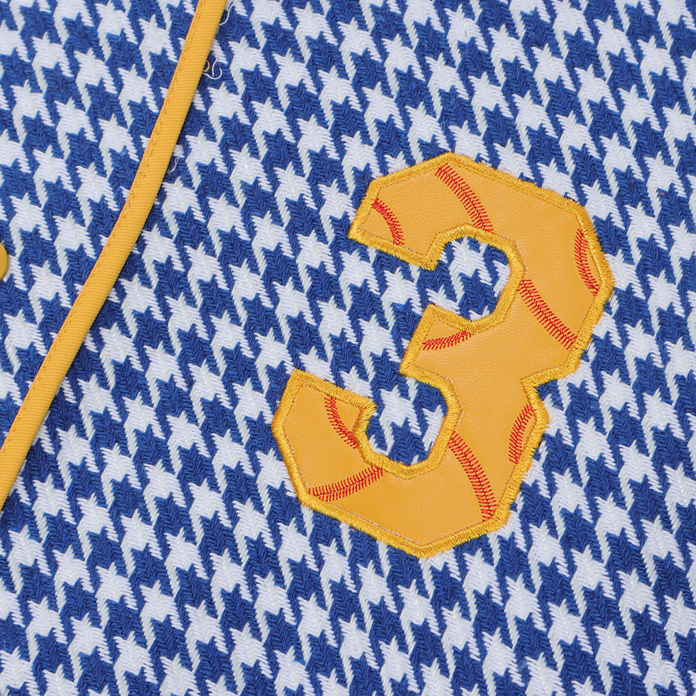 Veste de baseball pied-de-poule