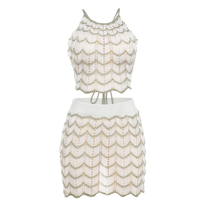 Street Ladies évider sans manches taille haute costume ajusté