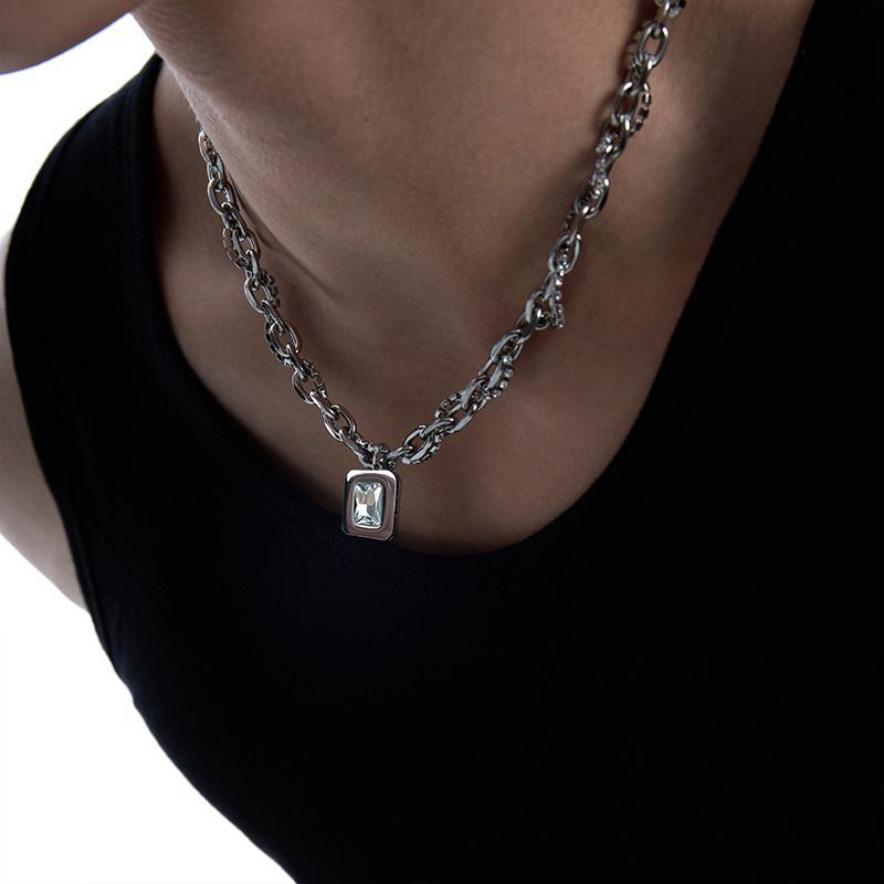 Hip Hop Square Zircon Necklace
