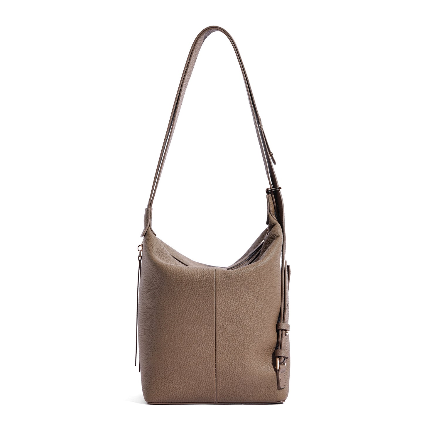 Borsa a secchiello di grande capacità in pelle bovina di primo strato