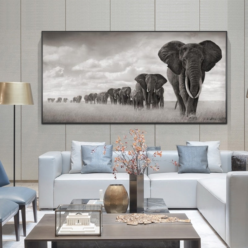Toile d'éléphant d'afrique sur affiche murale et images d'animaux africains imprimés
