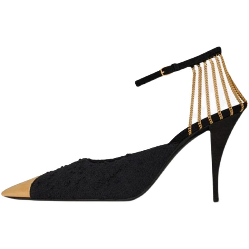 High Heels Feminine Metal Pointed Toe Buckle Strap