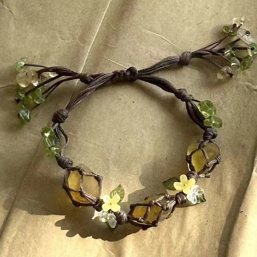 Mori Style Flower Woven Hand Strap Women's Good-looking All-matching