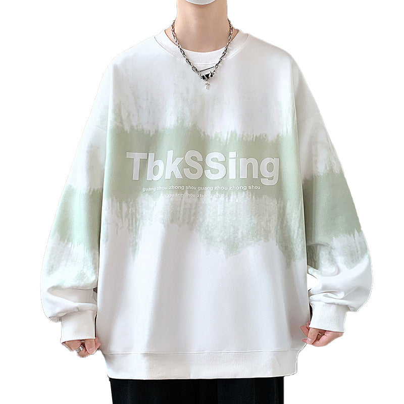 Pull col rond doublé polaire d'hiver, marque tendance, t-shirt à manches longues, ample, style américain