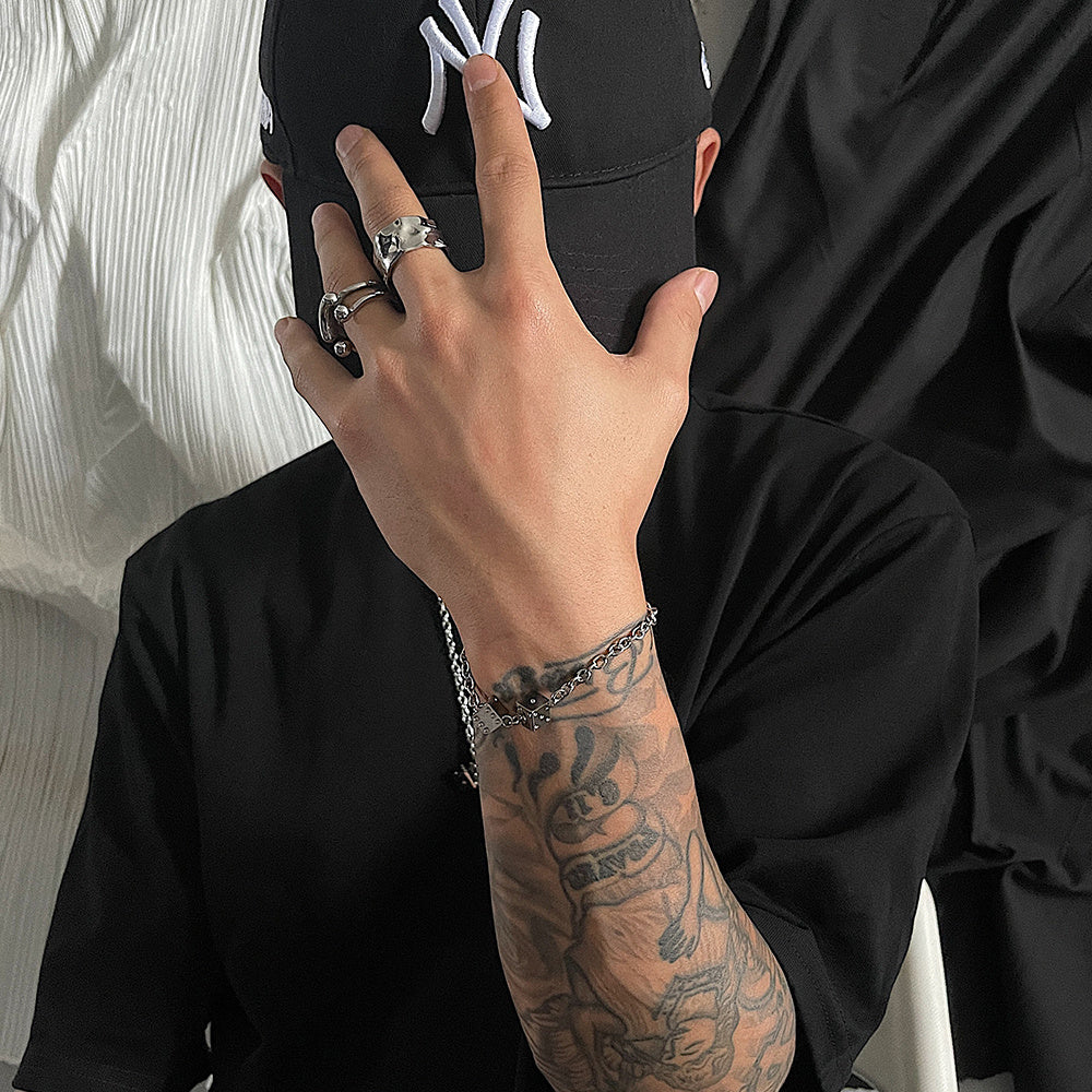 Silver Fashion Letter Dice Bracelet