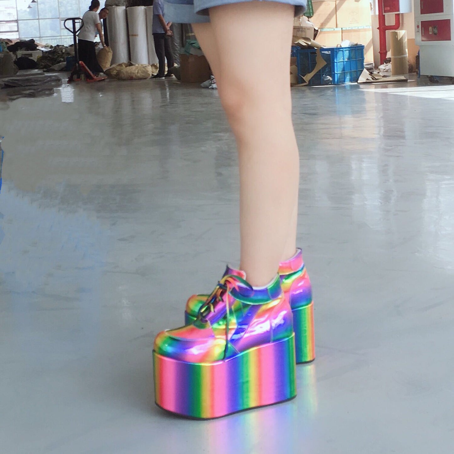 Sponge Thick Soled Rainbow Casual Shoes