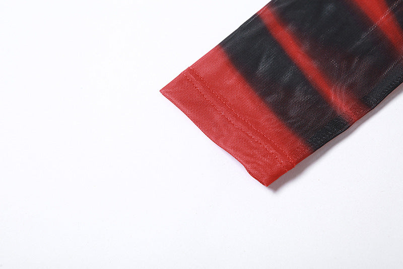 Abito con stampa in rete trasparente alla moda