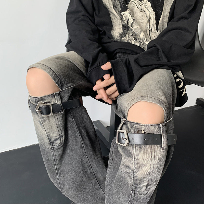 Pantalon délavé style américain vieilli