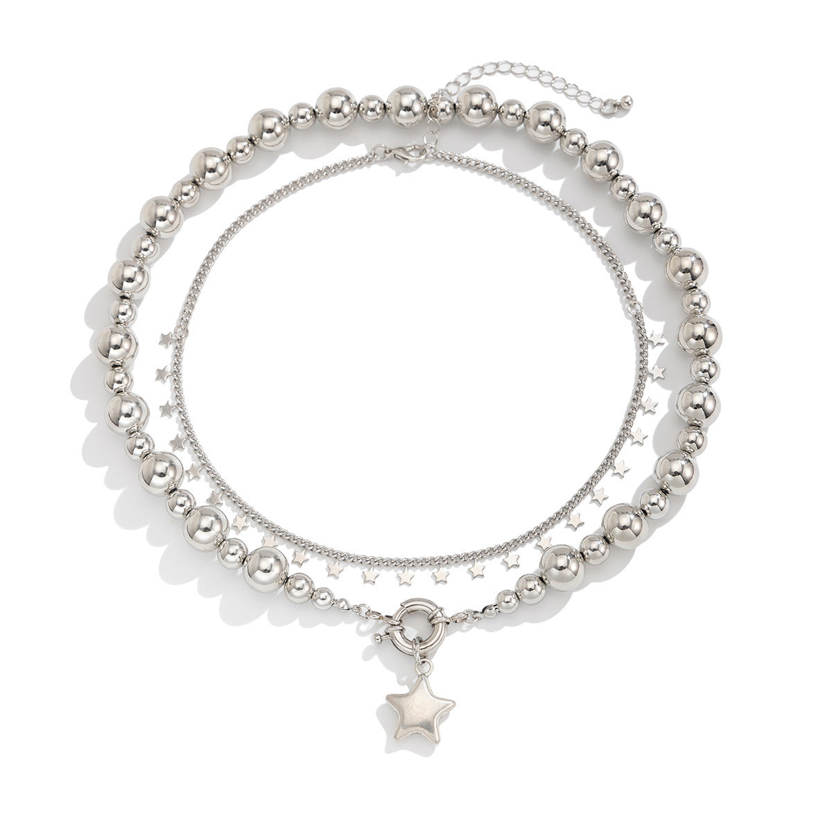 Semplice ciondolo a forma di stella a cinque punte in lega, accessorio moda per il collo