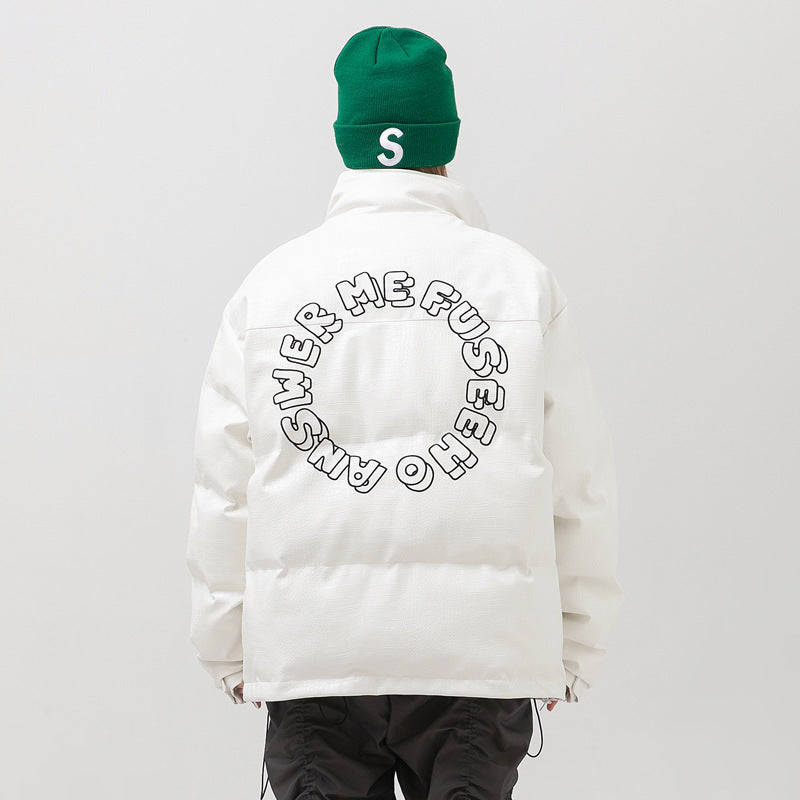 Loose Standing Collar Cotton Coat