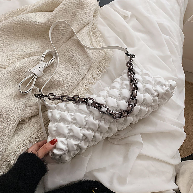 Borsa a catena da donna, grande capacità, con diamanti, per ascelle e ascelle