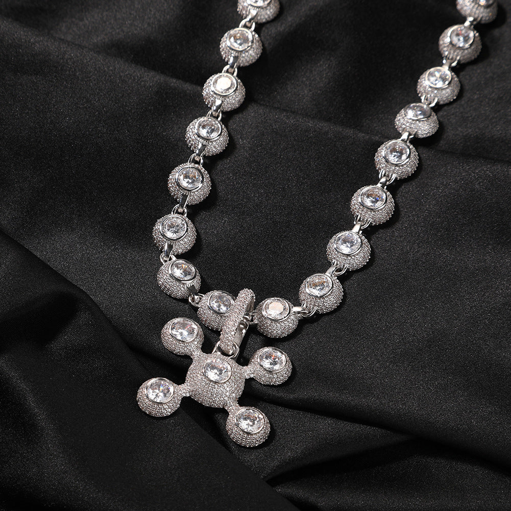 Collier en cuivre incrusté de zircons et de diamants, pendentif décoratif tendance et tendance