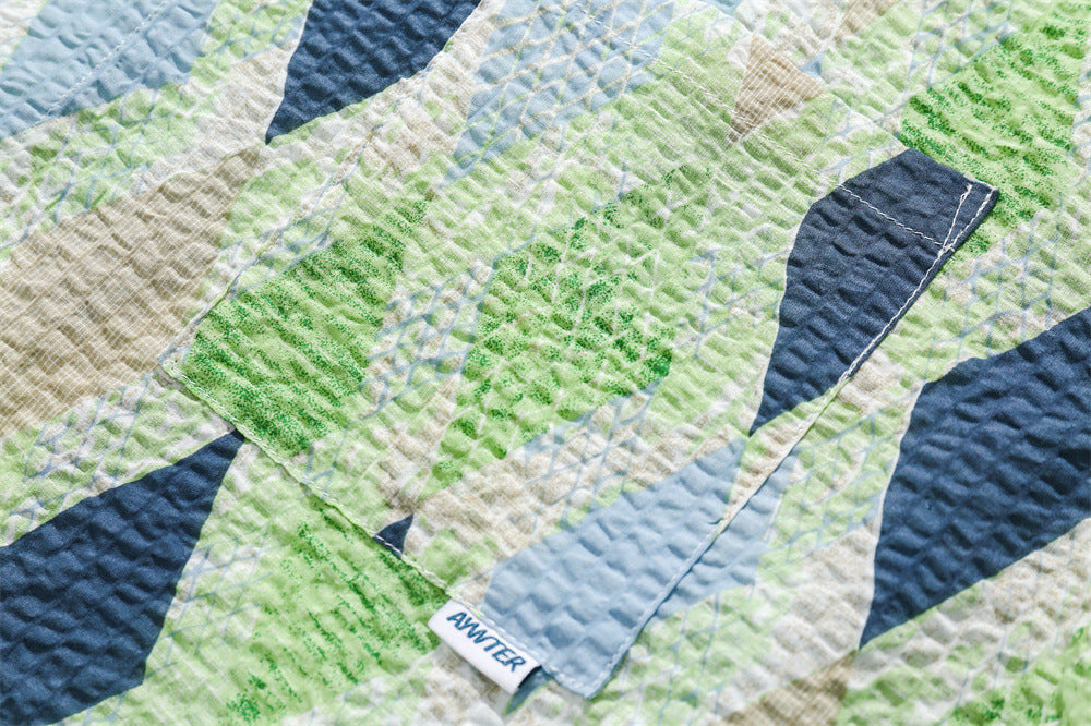 Camicia a quadri a maniche corte con motivo a rombi larghi