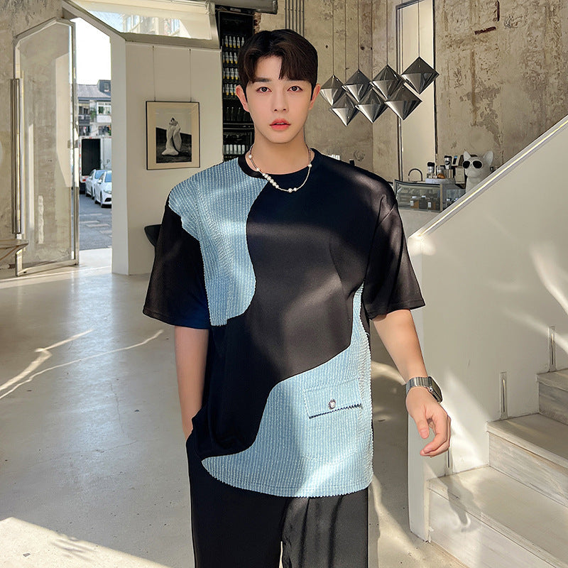 T-shirt à manches courtes en denim tendance