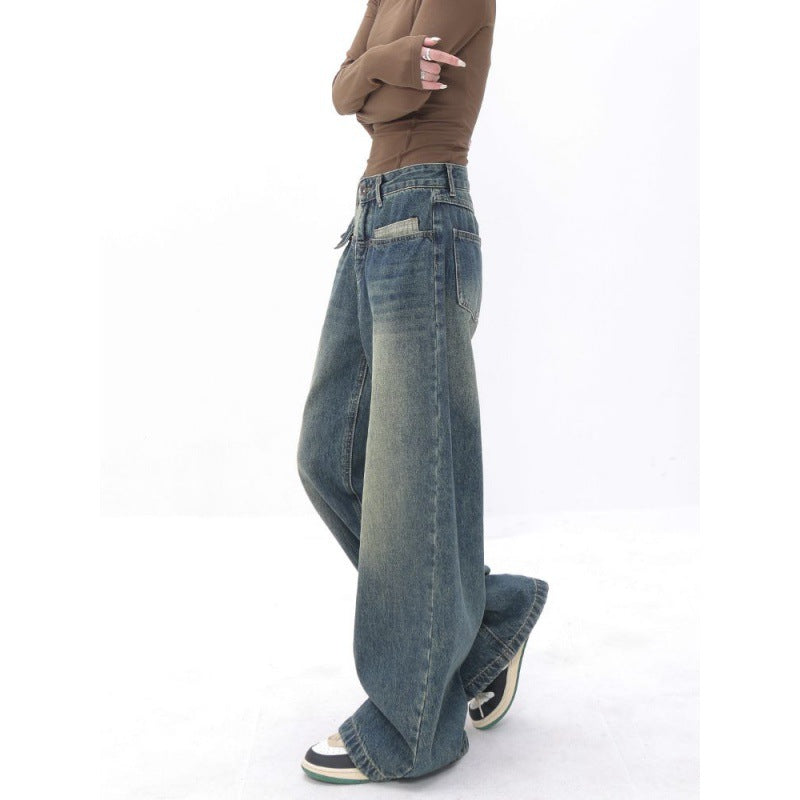 Niche Loose Straight Wide Leg Jeans