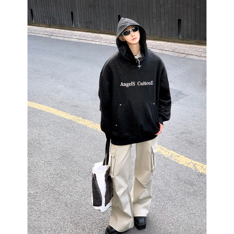 Felpa con cappuccio casual e ampia