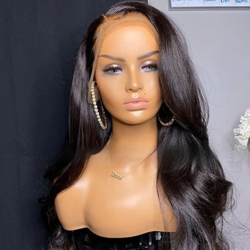 Capelli lunghi e ricci in pizzo frontale con onde larghe nere