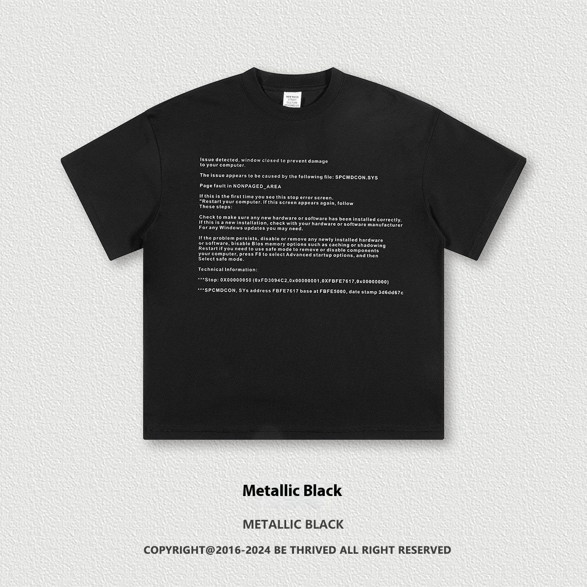 T-shirt à manches courtes imprimé en sérigraphie bleue humoristique