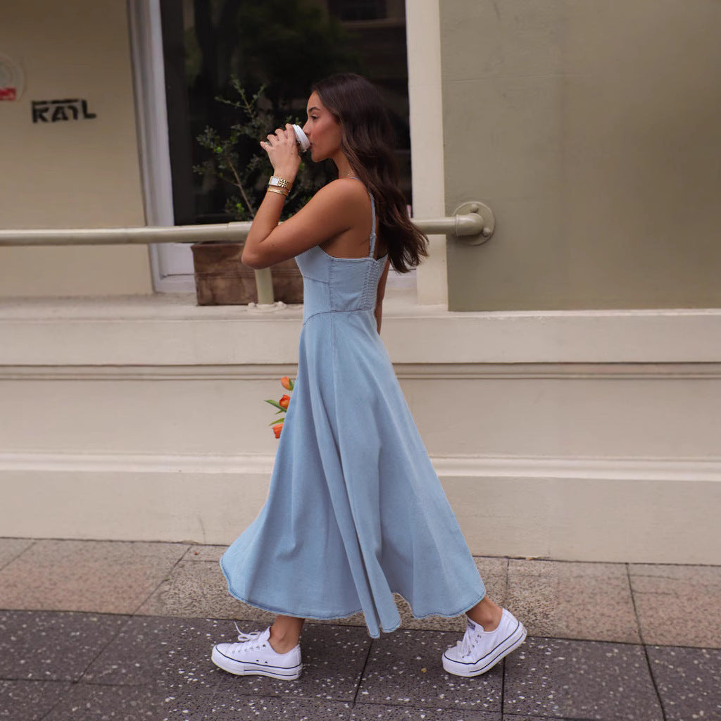 Sleeveless Straps Slimming Dress