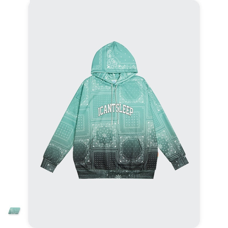 Felpa con cappuccio con stampa a schiuma floreale