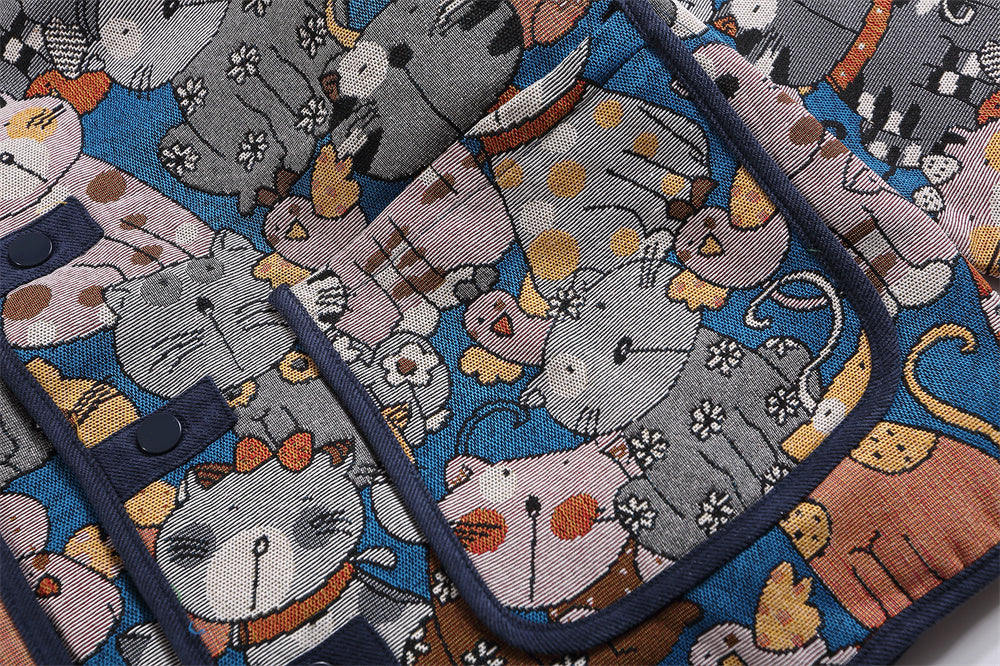 Veste matelassée à col polo en jacquard