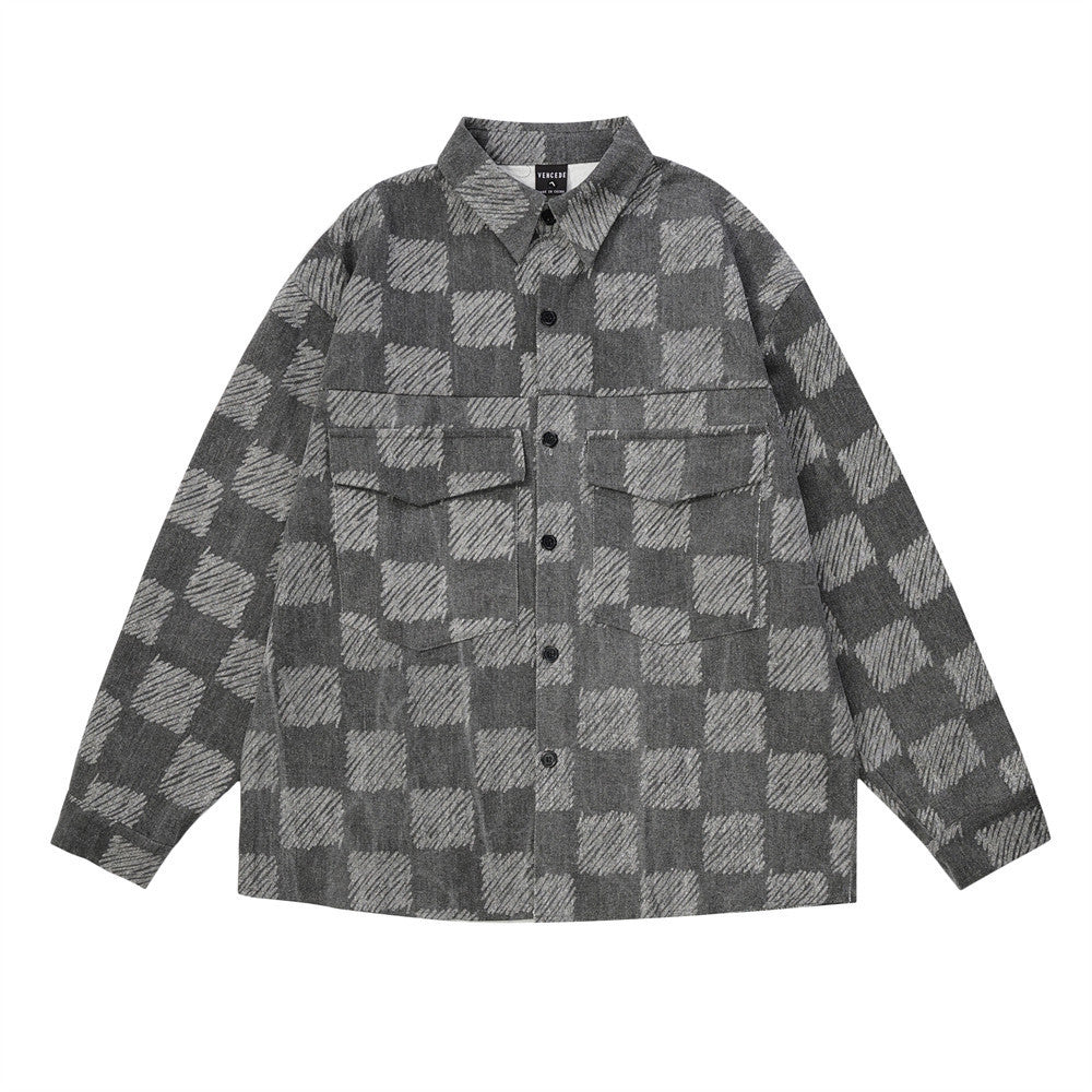 Camicia ampia primaverile e autunnale da strada